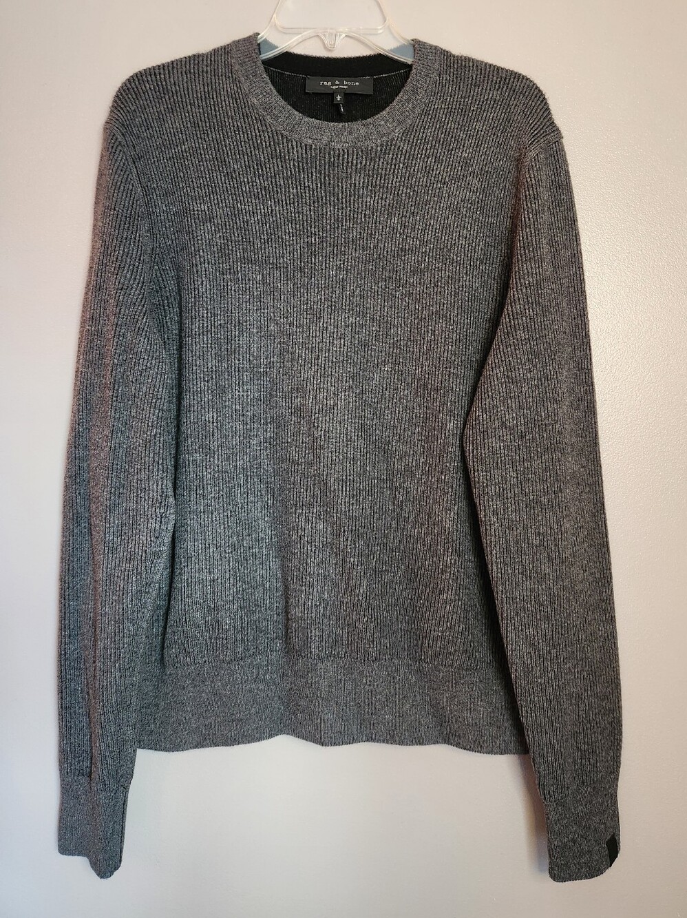 Rag & Bone Mens Finch Gray Wool/Cashmere Blend Crewneck Sweater Size Large